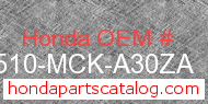 Honda 83510-MCK-A30ZA genuine part number image