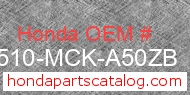 Honda 83510-MCK-A50ZB genuine part number image