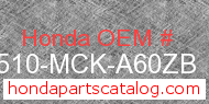 Honda 83510-MCK-A60ZB genuine part number image