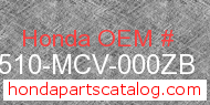 Honda 83510-MCV-000ZB genuine part number image