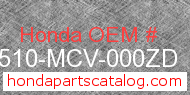 Honda 83510-MCV-000ZD genuine part number image