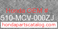 Honda 83510-MCV-000ZJ genuine part number image