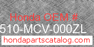Honda 83510-MCV-000ZL genuine part number image
