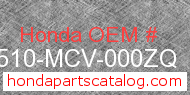Honda 83510-MCV-000ZQ genuine part number image