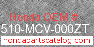 Honda 83510-MCV-000ZT genuine part number image