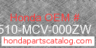 Honda 83510-MCV-000ZW genuine part number image