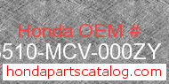 Honda 83510-MCV-000ZY genuine part number image