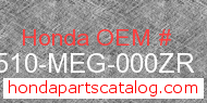 Honda 83510-MEG-000ZR genuine part number image