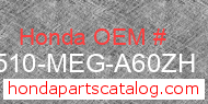 Honda 83510-MEG-A60ZH genuine part number image