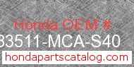 Honda 83511-MCA-S40 genuine part number image