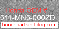 Honda 83511-MN5-000ZD genuine part number image