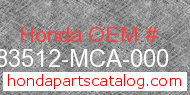Honda 83512-MCA-000 genuine part number image