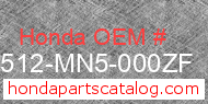 Honda 83512-MN5-000ZF genuine part number image