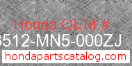 Honda 83512-MN5-000ZJ genuine part number image