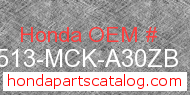 Honda 83513-MCK-A30ZB genuine part number image