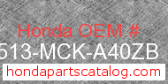 Honda 83513-MCK-A40ZB genuine part number image