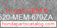 Honda 83520-MEM-670ZA genuine part number image