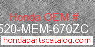 Honda 83520-MEM-670ZC genuine part number image