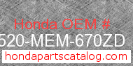 Honda 83520-MEM-670ZD genuine part number image