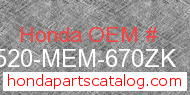 Honda 83520-MEM-670ZK genuine part number image