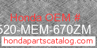 Honda 83520-MEM-670ZM genuine part number image