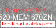 Honda 83520-MEM-670ZN genuine part number image