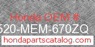 Honda 83520-MEM-670ZQ genuine part number image