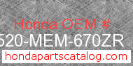 Honda 83520-MEM-670ZR genuine part number image