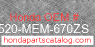 Honda 83520-MEM-670ZS genuine part number image