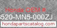 Honda 83520-MN5-000ZJ genuine part number image
