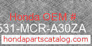 Honda 83531-MCR-A30ZA genuine part number image