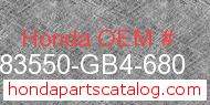 Honda 83550-GB4-680 genuine part number image