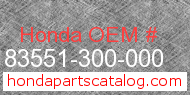 Honda 83551-300-000 genuine part number image