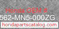 Honda 83562-MN5-000ZG genuine part number image