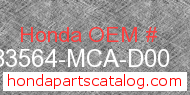 Honda 83564-MCA-D00 genuine part number image