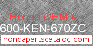Honda 83600-KEN-670ZC genuine part number image