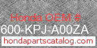 Honda 83600-KPJ-A00ZA genuine part number image