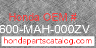 Honda 83600-MAH-000ZV genuine part number image