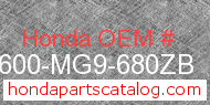 Honda 83600-MG9-680ZB genuine part number image