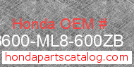 Honda 83600-ML8-600ZB genuine part number image