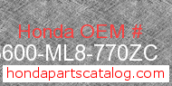 Honda 83600-ML8-770ZC genuine part number image
