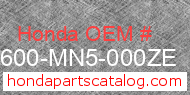 Honda 83600-MN5-000ZE genuine part number image