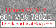 Honda 83601-MB9-780ZB genuine part number image
