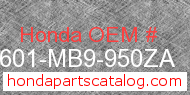 Honda 83601-MB9-950ZA genuine part number image