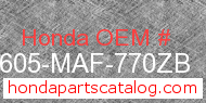 Honda 83605-MAF-770ZB genuine part number image