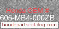 Honda 83605-MB4-000ZB genuine part number image