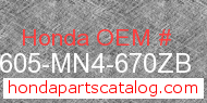 Honda 83605-MN4-670ZB genuine part number image