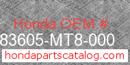 Honda 83605-MT8-000 genuine part number image