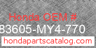 Honda 83605-MY4-770 genuine part number image