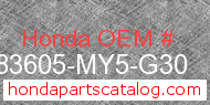 Honda 83605-MY5-G30 genuine part number image